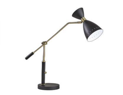 Lampe de bureau réglable en métal noir Brass Cinch