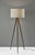 60" Tripod Floor Lamp With White Drum Shade