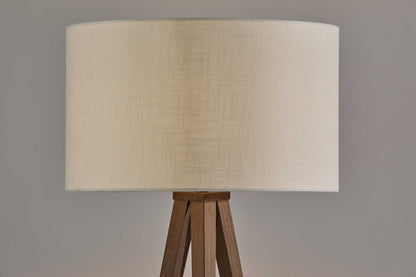 60" Tripod Floor Lamp With White Drum Shade