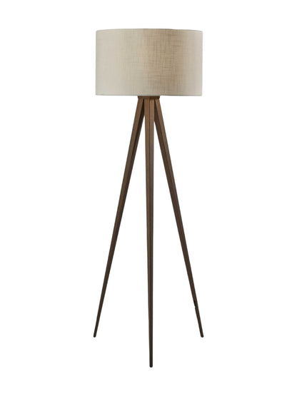 60" Tripod Floor Lamp With White Drum Shade