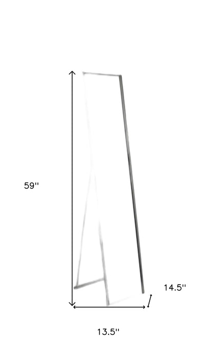 Miroir psyché sur pied avec cadre en métal argenté de 59 po