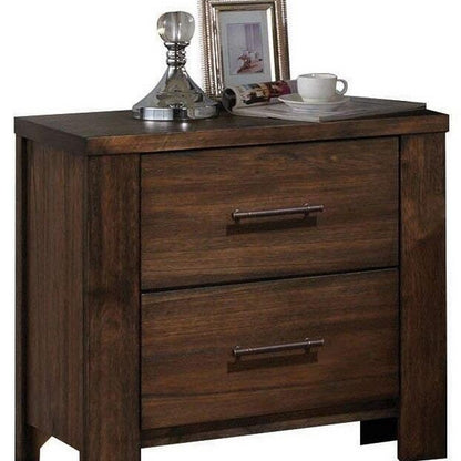 25" Brown Two Drawers Nightstand