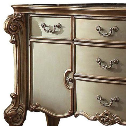 Commode à cinq tiroirs en bois massif de 71 po