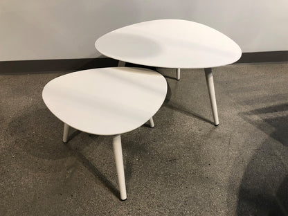 14" White Aluminum End Table