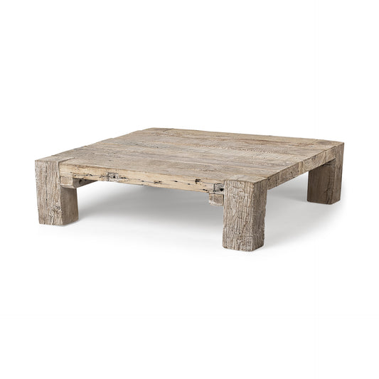 Table basse rectangulaire naturelle vieillie de 48 po