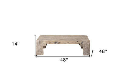 Table basse rectangulaire naturelle vieillie de 48 po