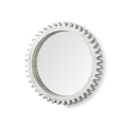 Miroir d'appoint encadré abstrait blanc de 35 po