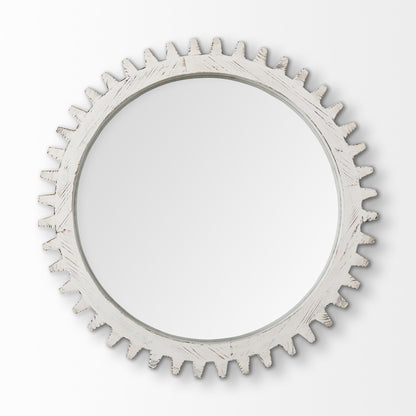 Miroir d'appoint encadré abstrait blanc de 35 po