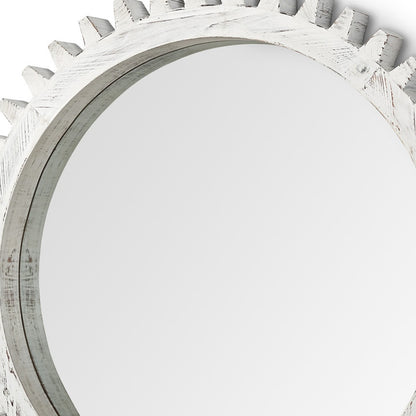 Miroir d'appoint encadré abstrait blanc de 35 po