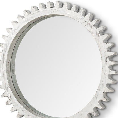 Miroir d'appoint encadré abstrait blanc de 35 po