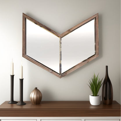 Miroir décoratif fantaisie encadré marron de 23 po