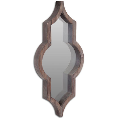 Miroir décoratif fantaisie encadré marron foncé de 34 po