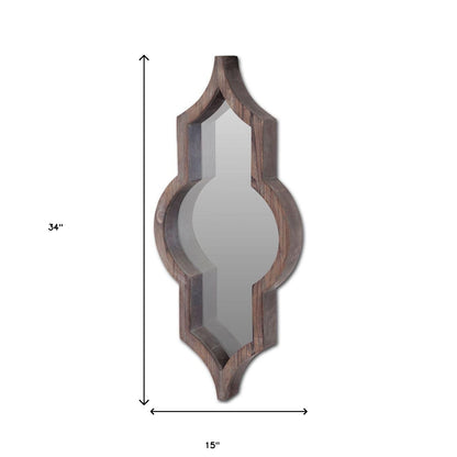 Miroir décoratif fantaisie encadré marron foncé de 34 po