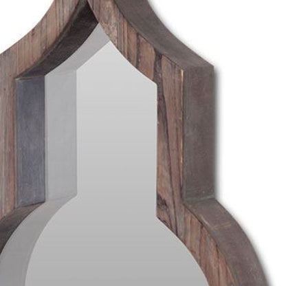 Miroir décoratif fantaisie encadré marron foncé de 34 po