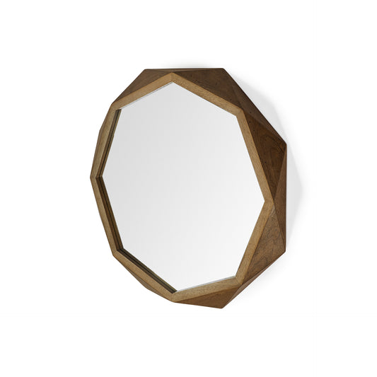 Miroir mural octogonal avec cadre en bois de 32 po