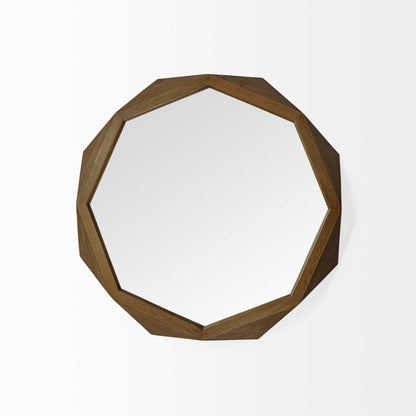 Miroir mural octogonal avec cadre en bois de 32 po