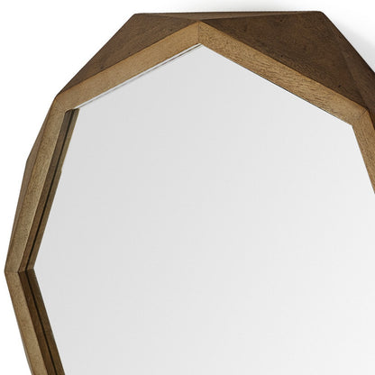 Miroir mural octogonal avec cadre en bois de 32 po