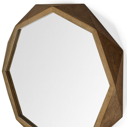 Miroir mural octogonal avec cadre en bois de 32 po