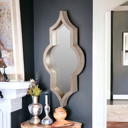 Miroir décoratif encadré fantaisie naturel de 34 po