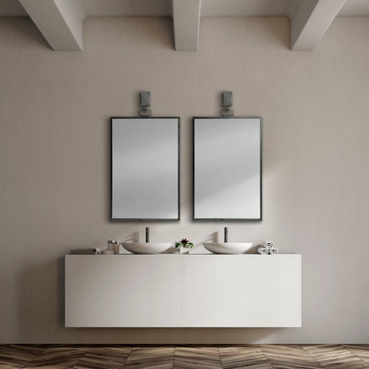 Miroir décoratif avec cadre en métal bronze de 44 po