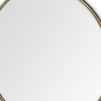 Miroir mural rond avec cadre en métal doré de 47 po