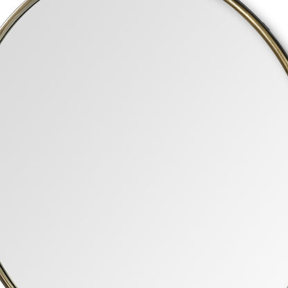 Miroir mural rond avec cadre en métal doré de 47 po