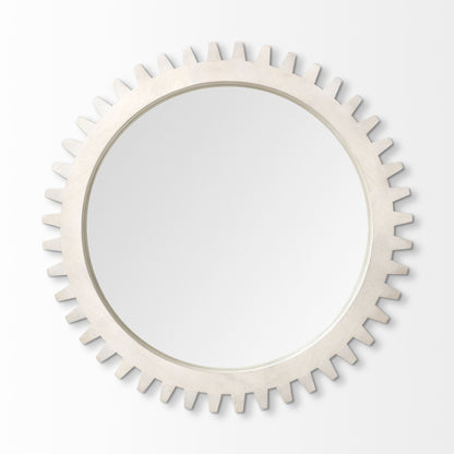 Miroir d'appoint encadré abstrait blanc de 36 po