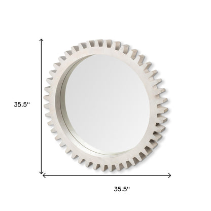 Miroir d'appoint encadré abstrait blanc de 36 po