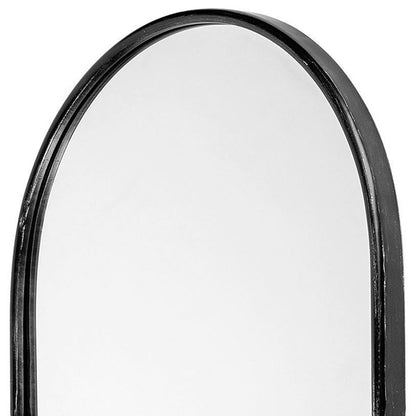 Miroir d'appoint ovale noir avec cadre en métal de 36 po