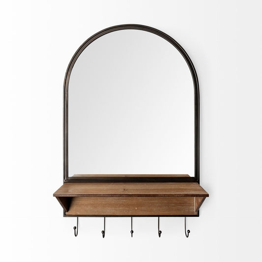 Miroir en bois brun de 30 po