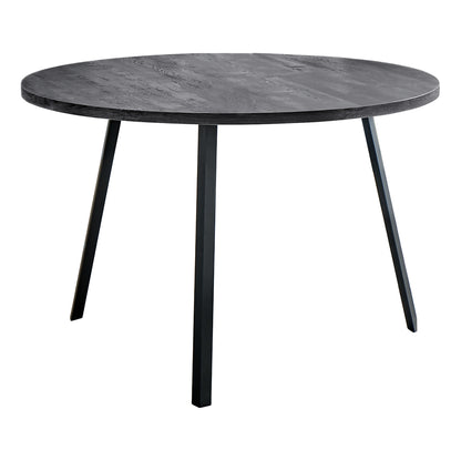 47" Gray And Black Rounded Metal Three Leg Base Dining Table