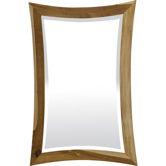 Miroir de salle de bain abstrait en bois brun de 35 po