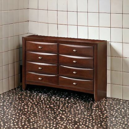 Commode de 41 po avec finition en bois expresso et 8 tiroirs