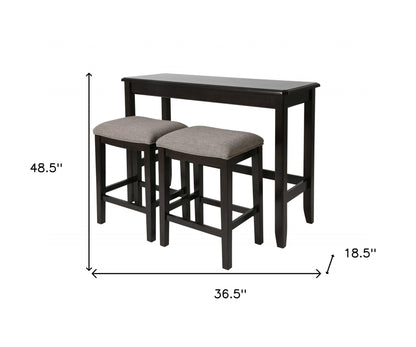 Chaise de bar sans dossier rembourrée en bois massif gris clair et brun foncé de 27 po