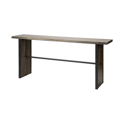 16" Brown Solid Wood Solid Console Table