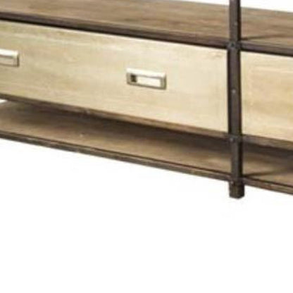 15" Brown Solid Wood Console Table