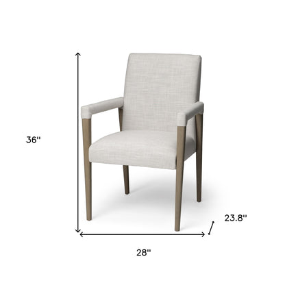 Chaise de salle à manger avec dossier King Louis en tissu capitonné crème et marron