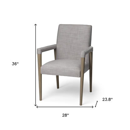 Chaise de salle à manger avec dossier King Louis en tissu rembourré gris et marron