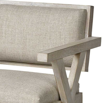 Chaise de salle à manger à dossier ouvert en tissu rembourré gris