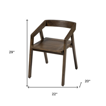 Ensemble de deux chaises à dossier ouvert en bois marron