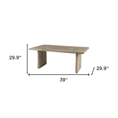 80" Gray Solid Wood Sled Base Dining Table