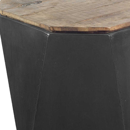 Table d'appoint en bois massif noir de 21 po