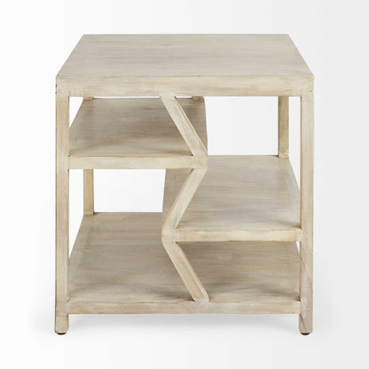 Table d'appoint carrée en bois massif brun de 22 po