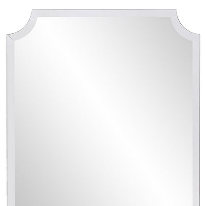 Miroir rectangulaire minimaliste avec bord biseauté et coins festonnés