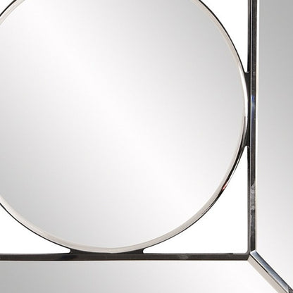 Miroir d'appoint rond de 12 po avec cadre en verre carré