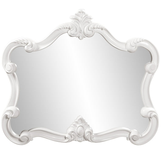 Miroir d'appoint baroque blanc encadré de 28 po