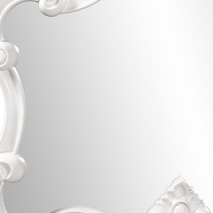 Miroir d'appoint baroque blanc encadré de 28 po