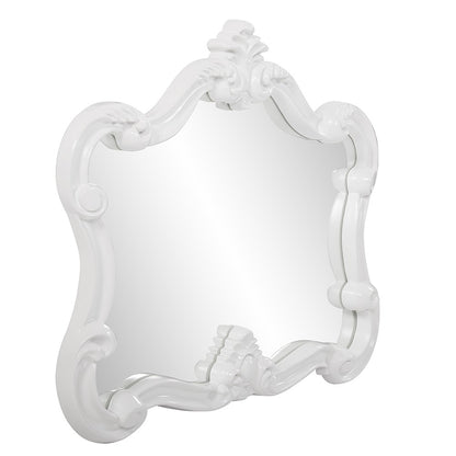 Miroir d'appoint baroque blanc encadré de 28 po