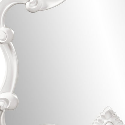 Miroir d'appoint baroque blanc encadré de 28 po