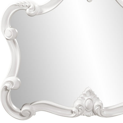 Miroir d'appoint baroque blanc encadré de 28 po